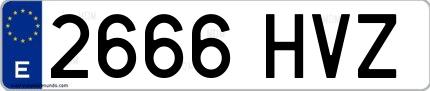Ejemplo de matrícula española 2666 HVZ