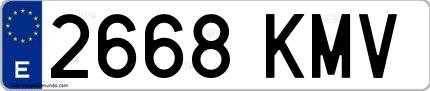 Ejemplo de matrícula española 2668 KMV