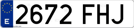 Ejemplo de matrícula de coche ordinaria 2672 FHJ