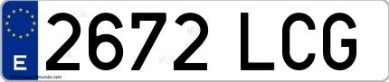 Ejemplo de matrícula española 2672 LCG