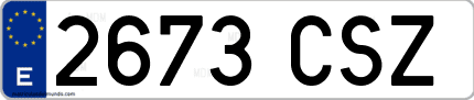 Ejemplo de matrícula de coche ordinaria 2673 CSZ