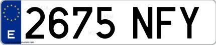 Ejemplo de matrícula española 2675 NFY