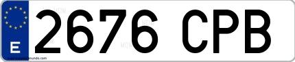 Ejemplo de matrícula española 2676 CPB