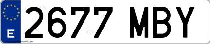 Ejemplo de matrícula española 2677 MBY