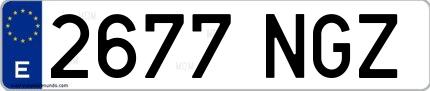 Ejemplo de matrícula española 2677 NGZ