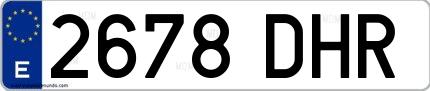 Ejemplo de matrícula española 2678 DHR