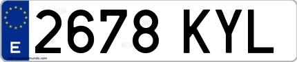 Ejemplo de matrícula española 2678 KYL