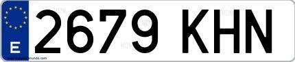 Ejemplo de matrícula española 2679 KHN