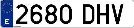 Ejemplo de matrícula española 2680 DHV