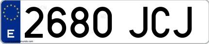 Ejemplo de matrícula española 2680 JCJ