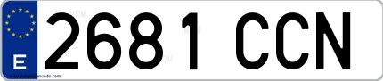Ejemplo de matrícula española 2681 CCN
