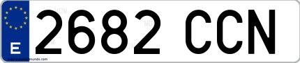 Ejemplo de matrícula española 2682 CCN