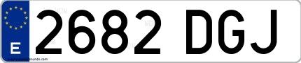 Ejemplo de matrícula española 2682 DGJ