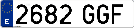 Ejemplo de matrícula de coche ordinaria 2682 GGF