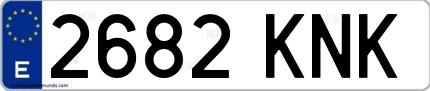 Ejemplo de matrícula española 2682 KNK