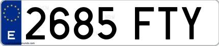 Ejemplo de matrícula española 2685 FTY