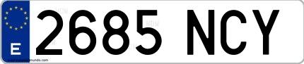 Ejemplo de matrícula española 2685 NCY