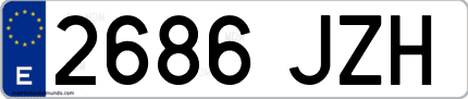 Ejemplo de matrícula de coche ordinaria 2686 JZH