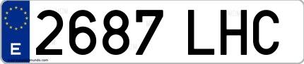 Ejemplo de matrícula española 2687 LHC