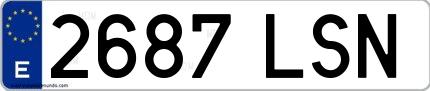 Ejemplo de matrícula española 2687 LSN