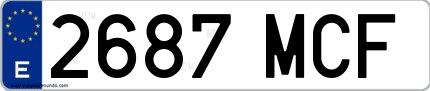 Ejemplo de matrícula española 2687 MCF