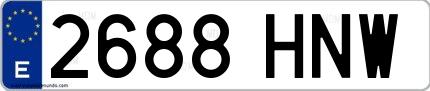 Ejemplo de matrícula española 2688 HNW