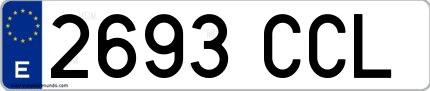 Ejemplo de matrícula española 2693 CCL