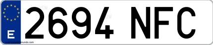 Ejemplo de matrícula española 2694 NFC