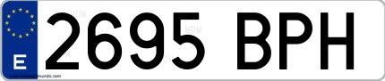 Ejemplo de matrícula española 2695 BPH