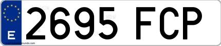 Ejemplo de matrícula española 2695 FCP