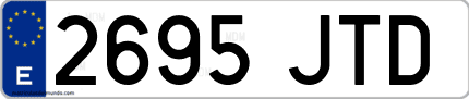 Ejemplo de matrícula de coche ordinaria 2695 JTD