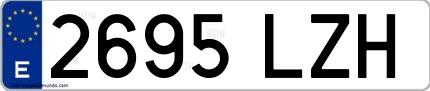 Ejemplo de matrícula española 2695 LZH