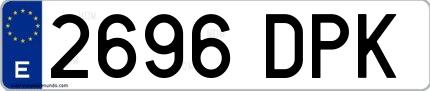 Ejemplo de matrícula española 2696 DPK