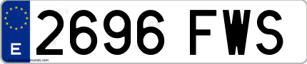 Ejemplo de matrícula de coche ordinaria 2696 FWS