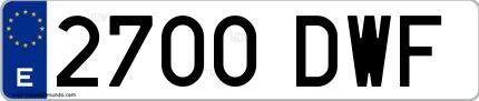 Ejemplo de matrícula española 2700 DWF