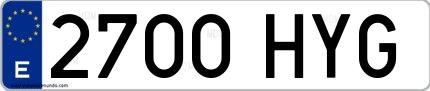 Ejemplo de matrícula española 2700 HYG