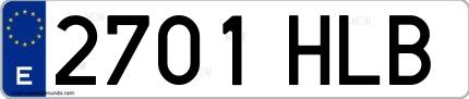 Ejemplo de matrícula española 2701 HLB