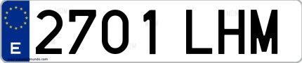 Ejemplo de matrícula española 2701 LHM