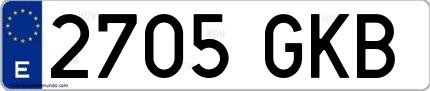 Ejemplo de matrícula española 2705 GKB