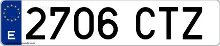 Ejemplo de matrícula española 2706 CTZ