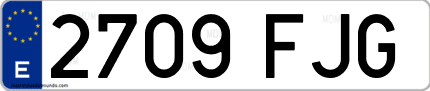 Ejemplo de matrícula de coche ordinaria 2709 FJG