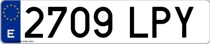 Ejemplo de matrícula española 2709 LPY