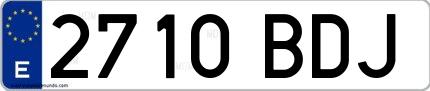 Ejemplo de matrícula española 2710 BDJ