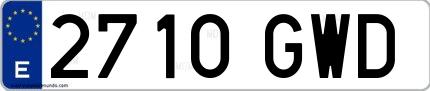 Ejemplo de matrícula española 2710 GWD