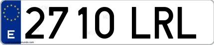 Ejemplo de matrícula española 2710 LRL
