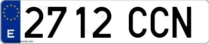 Ejemplo de matrícula española 2712 CCN
