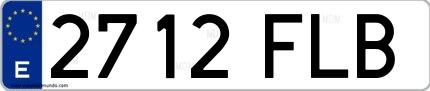 Ejemplo de matrícula española 2712 FLB