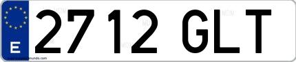 Ejemplo de matrícula española 2712 GLT