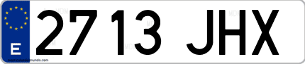 Ejemplo de matrícula de coche ordinaria 2713 JHX