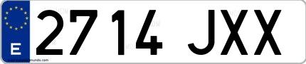 Ejemplo de matrícula española 2714 JXX